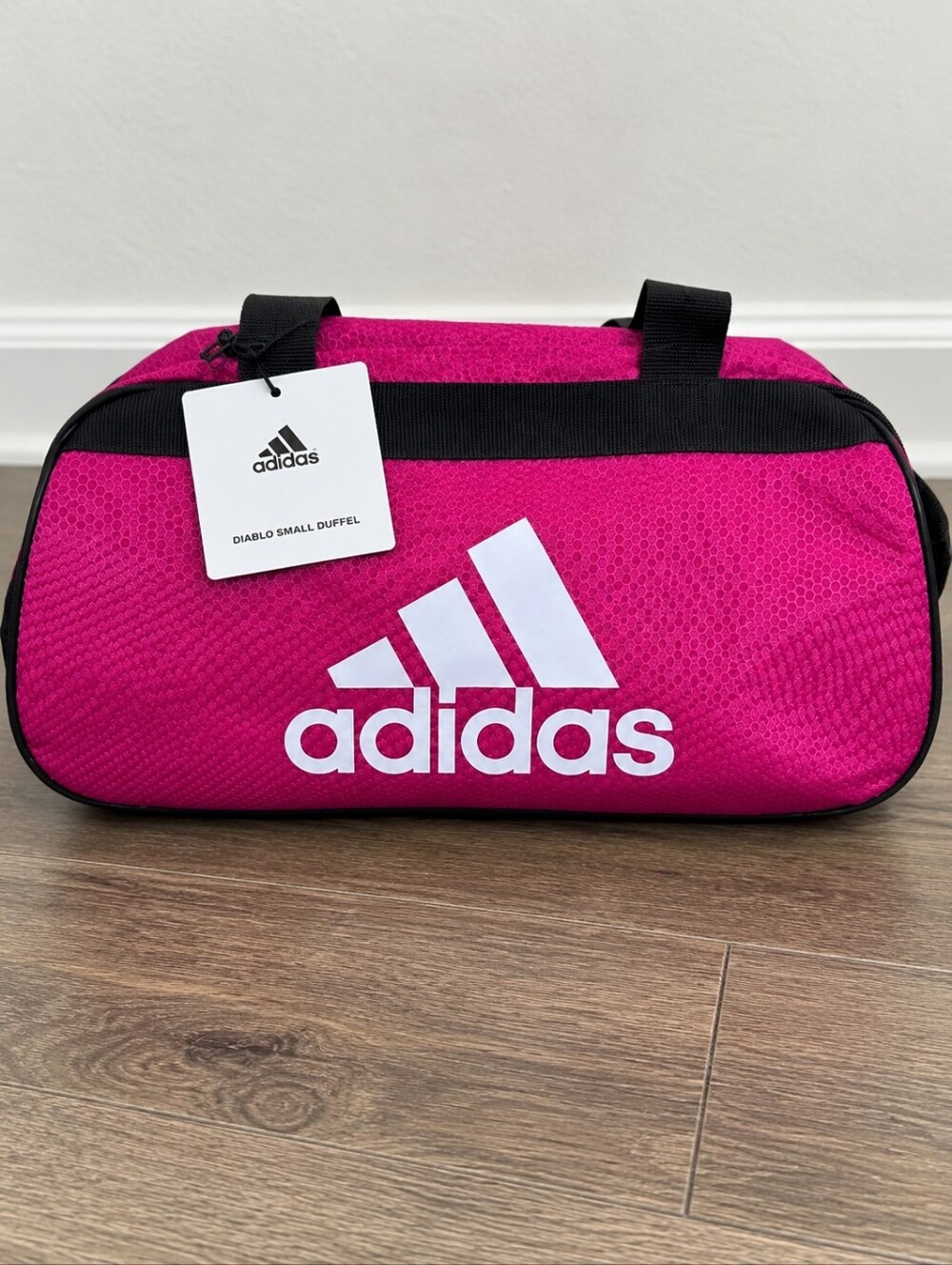 Adidas Diablo Small Duffel Bag Pink Black White Gym Training Bag NWT